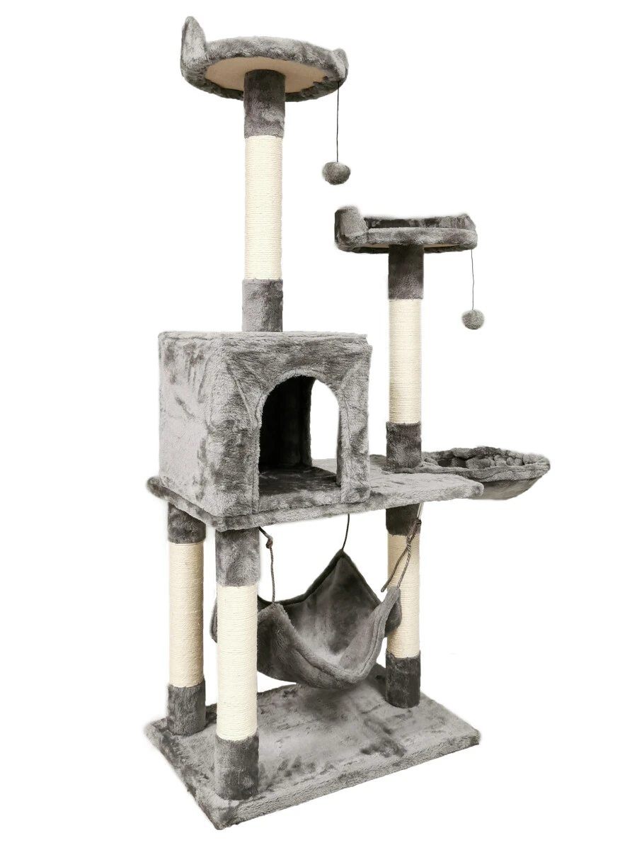 Arbre a chat gris à trois niveaux 55'' - Aristokatz Arbre A Chat Gris à Trois Niveaux 55'' - Aristokatz -Animobouffe Magasin Aristokatz Gris 55 01 optimize