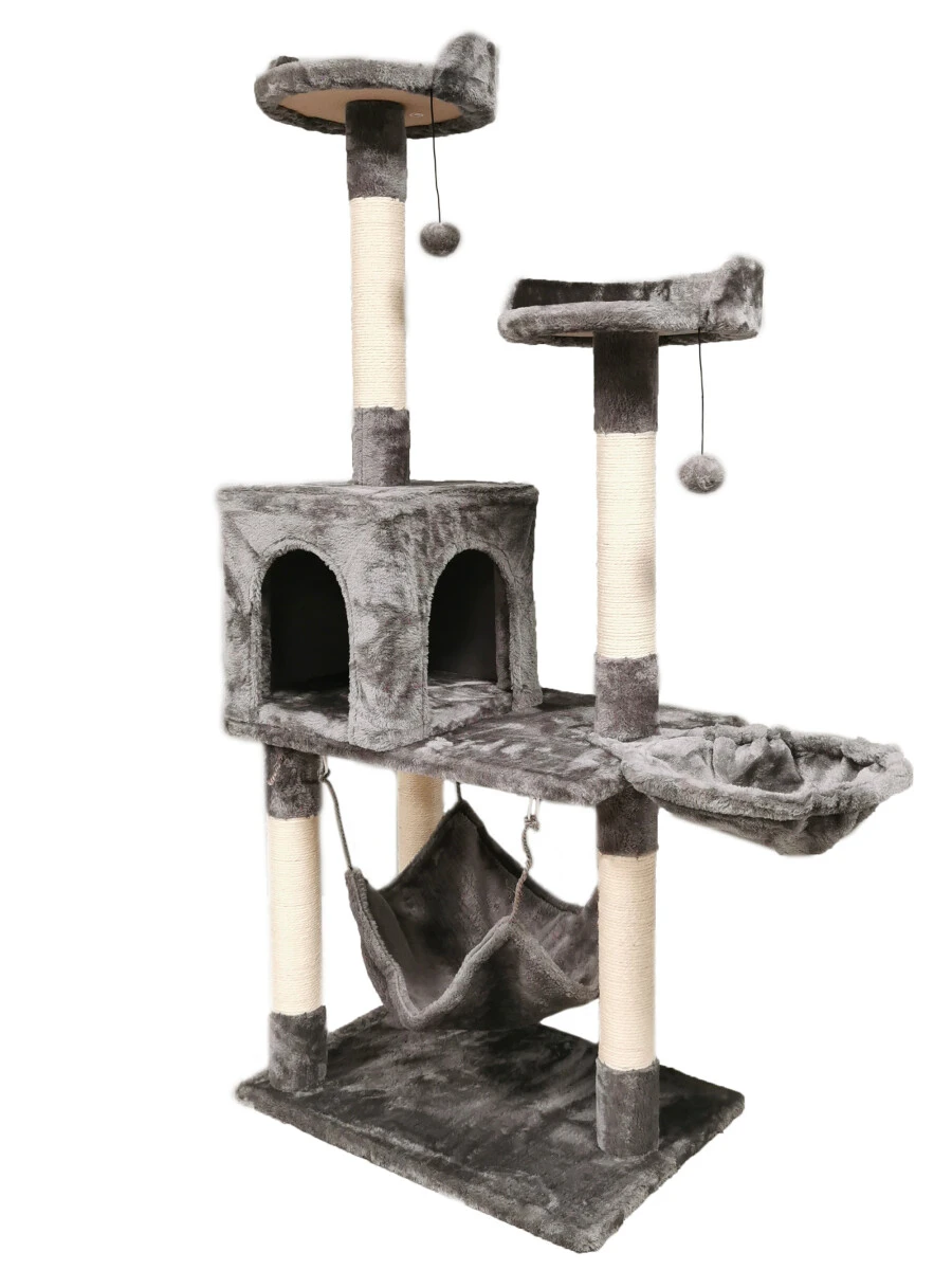 Arbre a chat gris à trois niveaux 55'' - Aristokatz Arbre A Chat Gris à Trois Niveaux 55'' - Aristokatz -Animobouffe Magasin Aristokatz Gris 55 02 optimize
