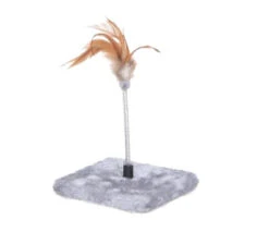 Mini Station Poki Pour Chats Ressort à Plume Grise - Büd'z