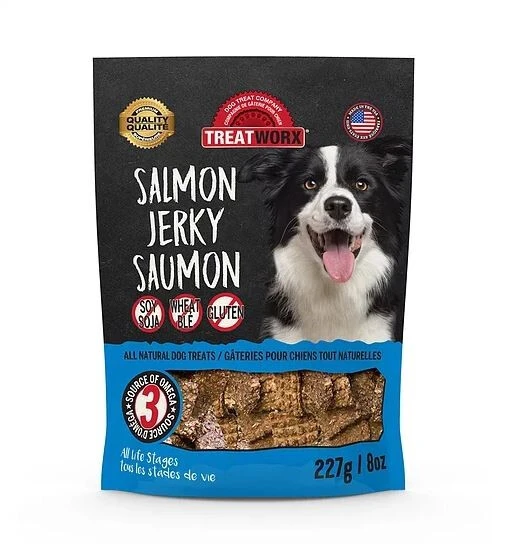 Gâterie pour chiens au jerky de saumon - Treatworx Gâterie Pour Chiens Au Jerky De Saumon - Treatworx -Animobouffe Magasin d7976 1 optimize