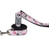 Laisse De Nylon Avec Motifs Pattes Rose Pour Animaux - Rc Pets