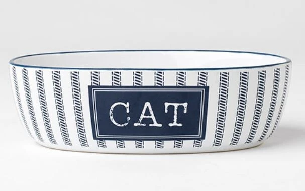Bol en Céramique Rayé Blanc et Bleu Marin pour Chats - Petrageous Bol En Céramique Rayé Blanc Et Bleu Marin Pour Chats - Petrageous -Animobouffe Magasin fd01675 optimize