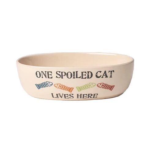Bol de Céramique pour Chats One Spoiled Cat Lives Here - Petrageous Bol De Céramique Pour Chats One Spoiled Cat Lives Here - Petrageous -Animobouffe Magasin fd01958 1 optimize