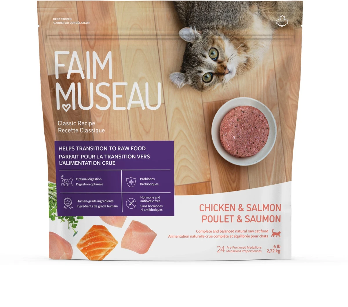 Nourriture crue recette classique poulet & saumon pour chats - Faim Museau Nourriture Crue Recette Classique Poulet & Saumon Pour Chats - Faim Museau -Animobouffe Magasin fm306 8 optimize