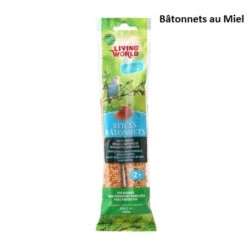 Bâtonnets à Becqueter Au Miel Pour Perruches 60gr - Living World