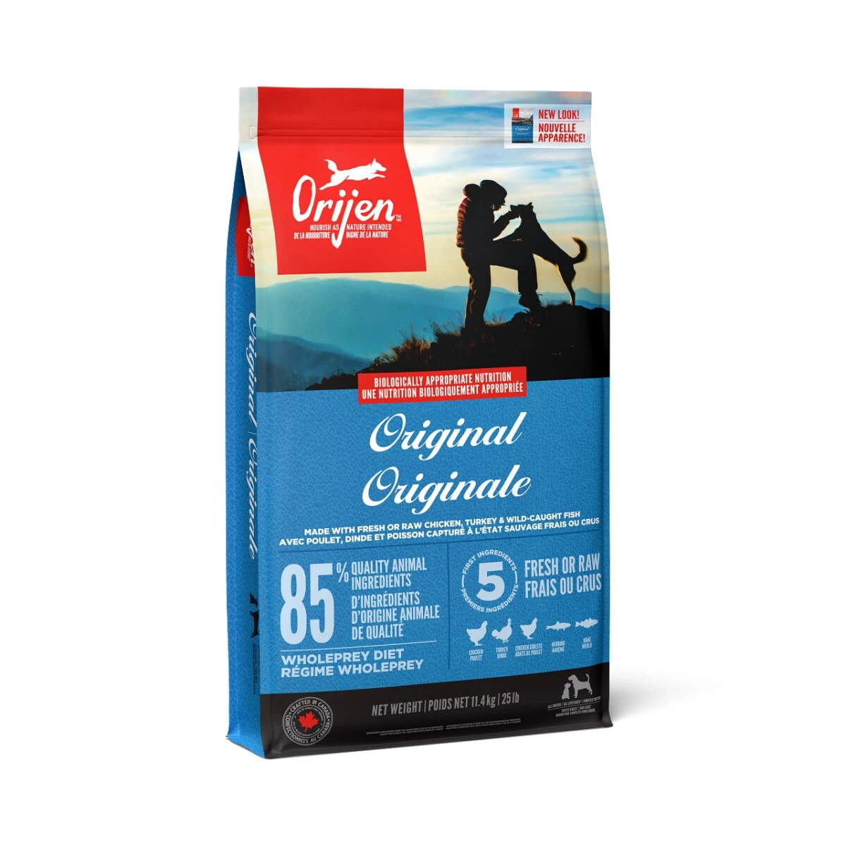 Nourriture sans grains pour chiens adultes originale - ORIJEN Nourriture Sans Grains Pour Chiens Adultes Originale - ORIJEN -Animobouffe Magasin orijen original dog front right 11 4kg canada french optimize