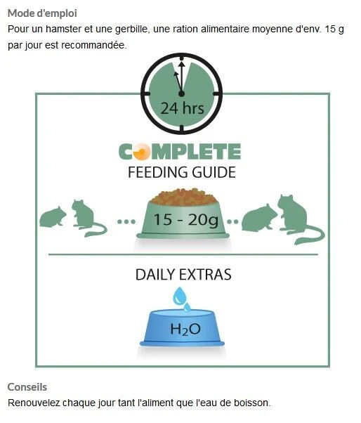 Nourriture Extrudée pour Hamsters et Gerbilles Complete - Versele Laga Nourriture Extrudée Pour Hamsters Et Gerbilles Complete - Versele Laga -Animobouffe Magasin rh461296 5 optimize