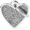 Médaille Pour Animaux Petit Coeur Gris Brillant - MyFamily